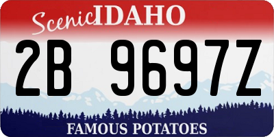 ID license plate 2B9697Z