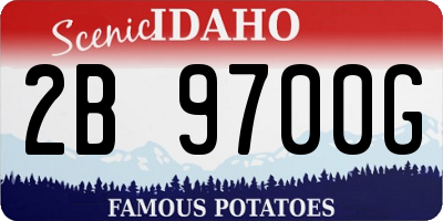 ID license plate 2B9700G