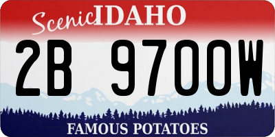 ID license plate 2B9700W