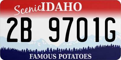 ID license plate 2B9701G