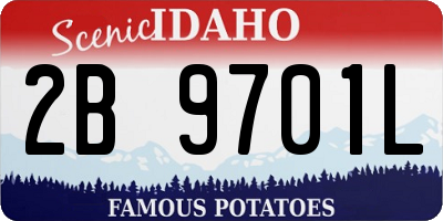 ID license plate 2B9701L