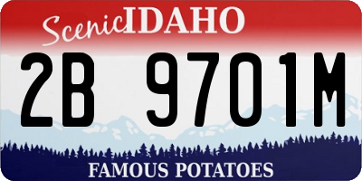 ID license plate 2B9701M