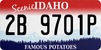 ID license plate 2B9701P