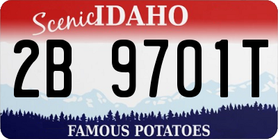 ID license plate 2B9701T