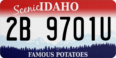 ID license plate 2B9701U