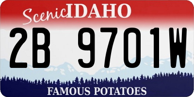 ID license plate 2B9701W