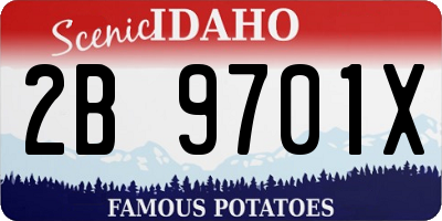 ID license plate 2B9701X