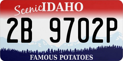 ID license plate 2B9702P