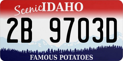 ID license plate 2B9703D
