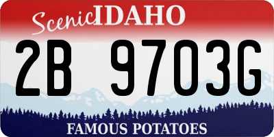 ID license plate 2B9703G