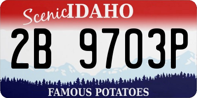 ID license plate 2B9703P