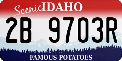 ID license plate 2B9703R