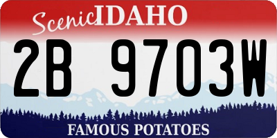 ID license plate 2B9703W