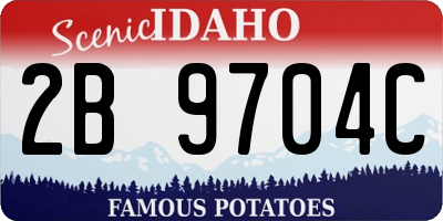 ID license plate 2B9704C