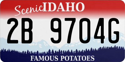 ID license plate 2B9704G