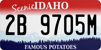 ID license plate 2B9705M