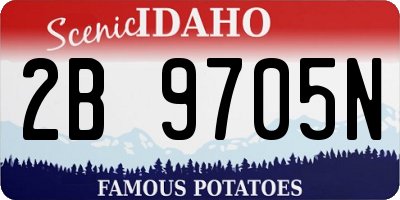 ID license plate 2B9705N