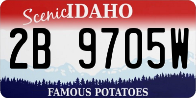 ID license plate 2B9705W