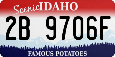 ID license plate 2B9706F