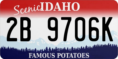 ID license plate 2B9706K