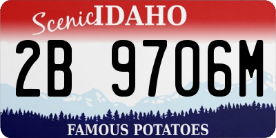 ID license plate 2B9706M