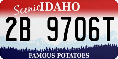 ID license plate 2B9706T