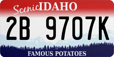 ID license plate 2B9707K
