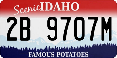 ID license plate 2B9707M