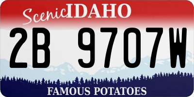 ID license plate 2B9707W