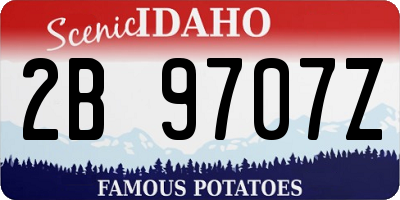 ID license plate 2B9707Z