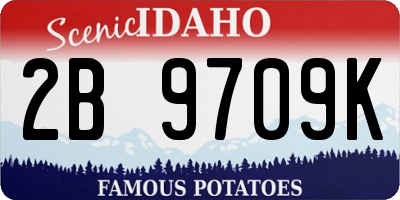 ID license plate 2B9709K