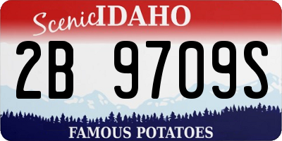 ID license plate 2B9709S