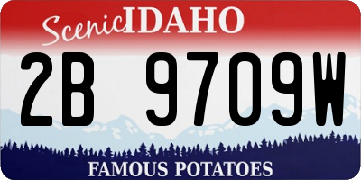 ID license plate 2B9709W