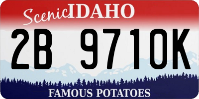 ID license plate 2B9710K