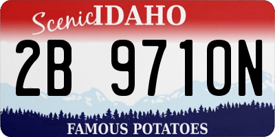 ID license plate 2B9710N