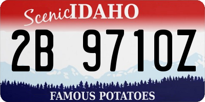 ID license plate 2B9710Z