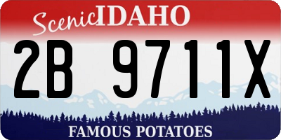 ID license plate 2B9711X
