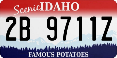 ID license plate 2B9711Z
