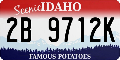 ID license plate 2B9712K