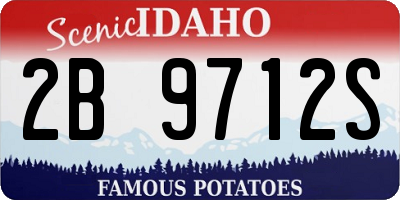 ID license plate 2B9712S