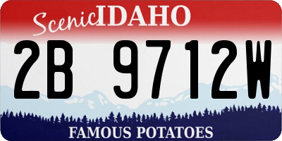 ID license plate 2B9712W