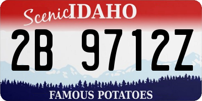 ID license plate 2B9712Z