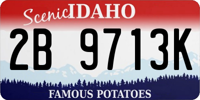 ID license plate 2B9713K