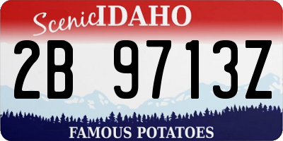 ID license plate 2B9713Z