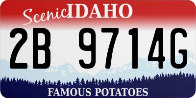 ID license plate 2B9714G