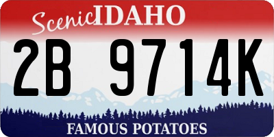 ID license plate 2B9714K