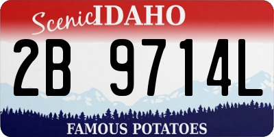ID license plate 2B9714L