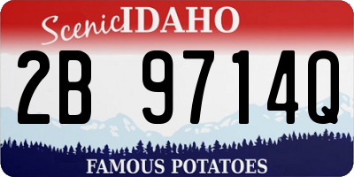 ID license plate 2B9714Q