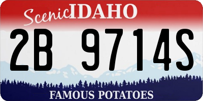 ID license plate 2B9714S