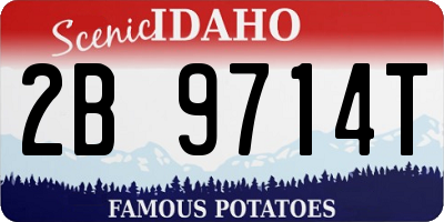 ID license plate 2B9714T